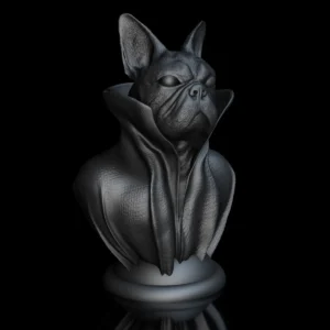 French Bulldog with Cape Collar on Base