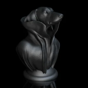 Dachshund with Collar Cape on Pedestal
