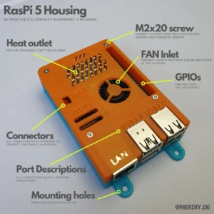 Raspberry Pi 5 case by Nerdiy.de